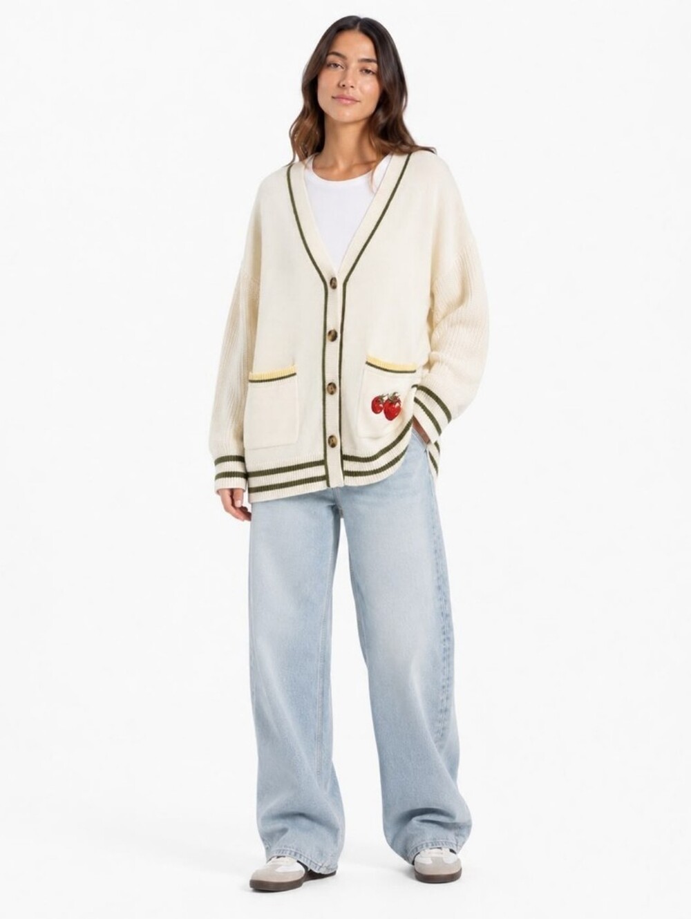 NWT 33 Degrees Tomato Graphic Cardigan Sweater - Picture 3 of 13
